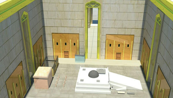 Вид на внутренний двор со стороны здания Храма