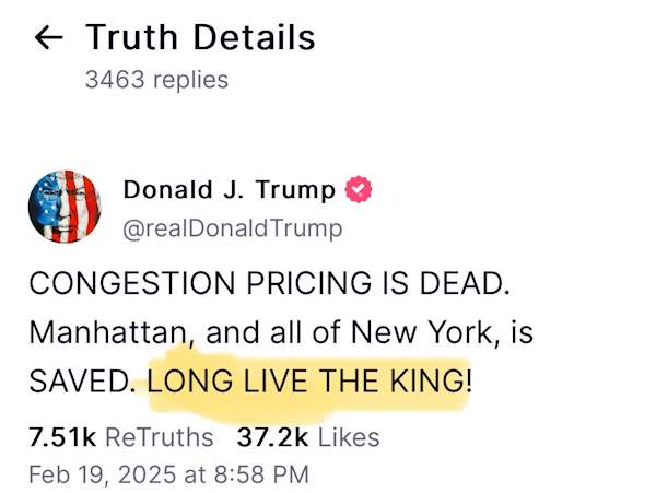 Trump: "Long live the king!"